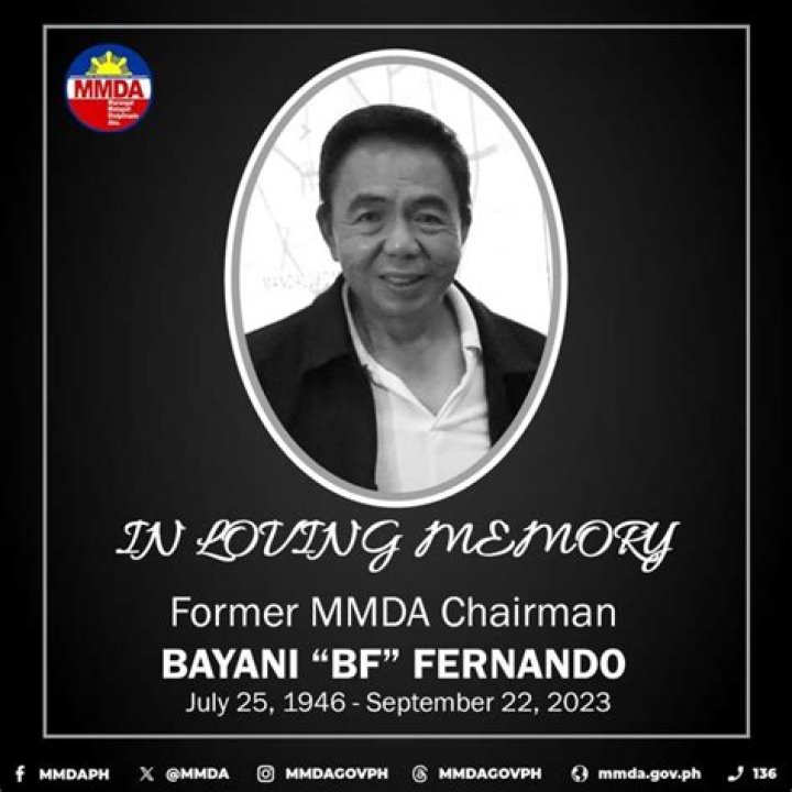 Former Marikina Mayor Bayani Fernando Passes Away