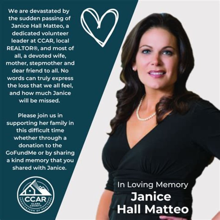 GoFundMe; Janice Hall Matteo Obituary, CCAR leader and local REALTOR