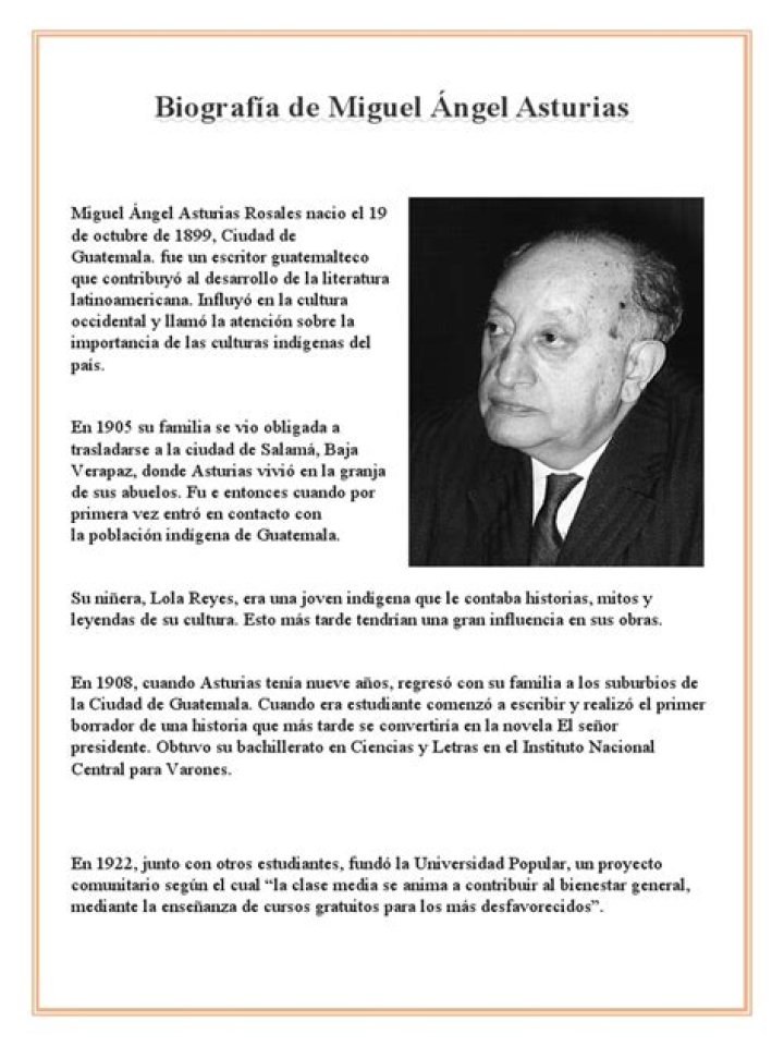 Miguel Ãngel Asturias Biography - Facts, Childhood, Family Life & Achievements