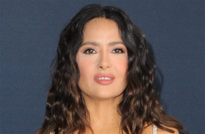 Salma Hayek in Cute Blue Jumpsuit "Connects with Mother Nature"